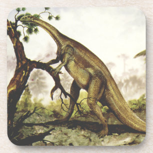 Vintage Dinosaurs, Plateosaurus Grazing on Trees Coaster