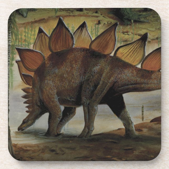 Vintage Dinosaurs, Stegosaurus, Tail with Spikes Coaster (Front)