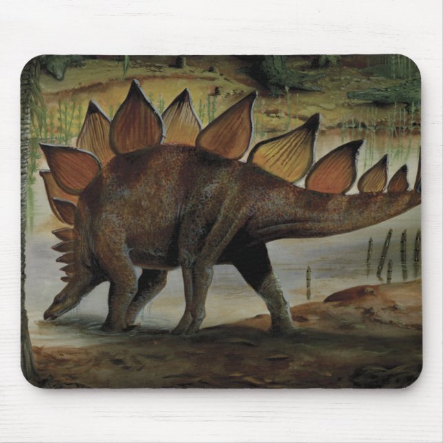 Vintage Dinosaurs, Stegosaurus, Tail with Spikes Mouse Pad (Front)