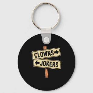 Vintage direction clowns to the left jokers to the key ring