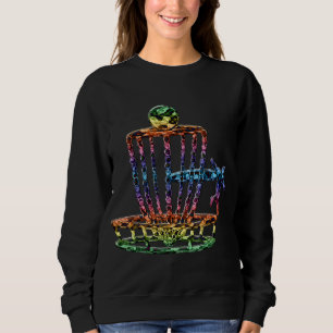 Vintage Disc Golf Art Disc Golfing Basket Colourfu Sweatshirt