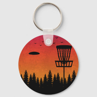 Vintage Disc Golf Frolf Frisbee Player Retro Key Ring