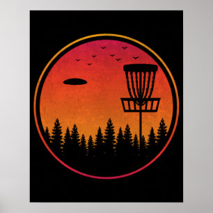 Vintage Disc Golf Frolf Frisbee Player Retro Poster