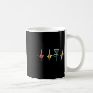 Vintage Disc Golf Retro Heartbeat Gift Disc Golf Coffee Mug