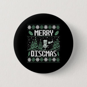 Vintage Disc Golf Ugly Christmas Merry Discmas Par 6 Cm Round Badge