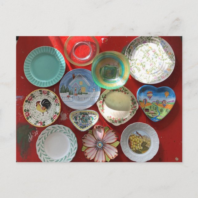 Vintage dishes postcard (Front)