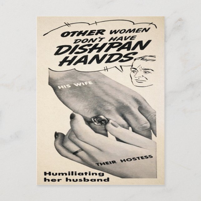 Vintage Dishpan Hands Ad Postcard (Front)