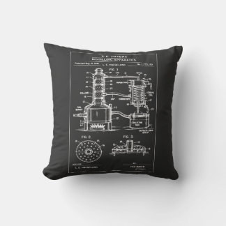 Vintage Distillation Patent Blueprint Cushion