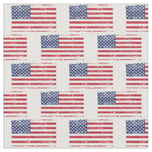 Vintage Distressed America Flag Pattern USA Banner Fabric