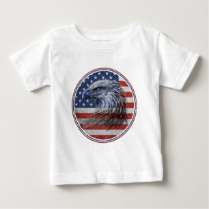 Vintage Distressed American Flag Eagle Baby T-Shirt