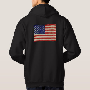 Vintage Distressed American Flag Hoodie