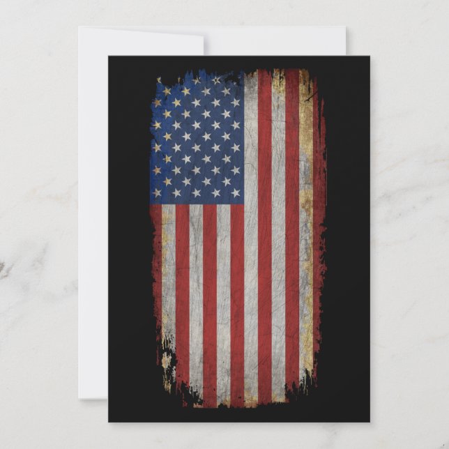 Vintage Distressed American Flag Invitation (Front)