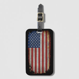 Vintage Distressed American Flag Luggage Tag