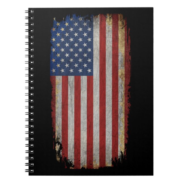 Vintage Distressed American Flag Notebook (Front)