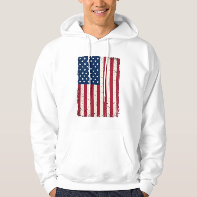 Vintage Distressed American Flag Vector Shirt Desi (Front)