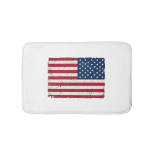 Vintage Distressed American Flag Vector Shirt Desi Bath Mat