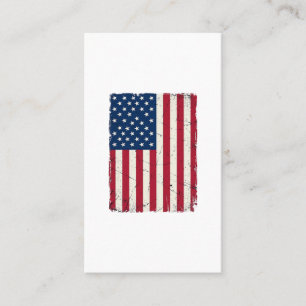 Vintage Distressed American Flag Vector Shirt Desi Business Card