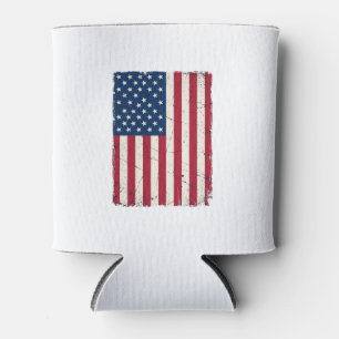 Vintage Distressed American Flag Vector Shirt Desi Can Cooler