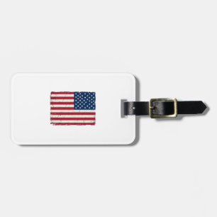 Vintage Distressed American Flag Vector Shirt Desi Luggage Tag