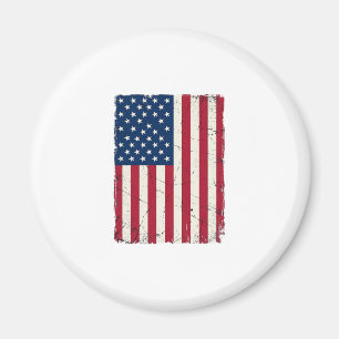 Vintage Distressed American Flag Vector Shirt Desi Magnet