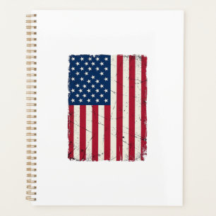 Vintage Distressed American Flag Vector Shirt Desi Planner