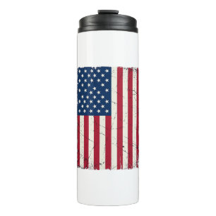Vintage Distressed American Flag Vector Shirt Desi Thermal Tumbler