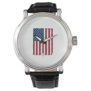 Vintage Distressed American Flag Vector Shirt Desi Watch