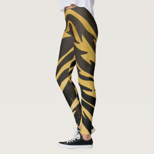 Vintage Distressed Animal Print Tiger Stripes Leggings
