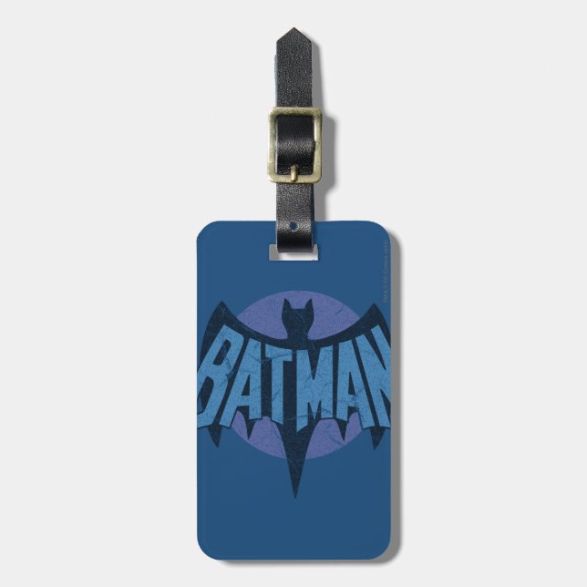 Vintage Distressed Bat Symbol Luggage Tag (Front Vertical)