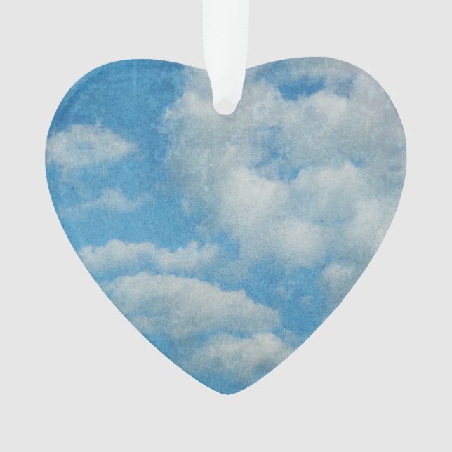 Vintage Distressed Clouds Background Ornament (Front)