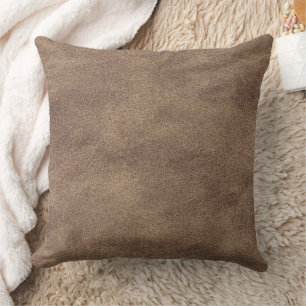 Vintage Distressed Cognac Leather Texture Cushion