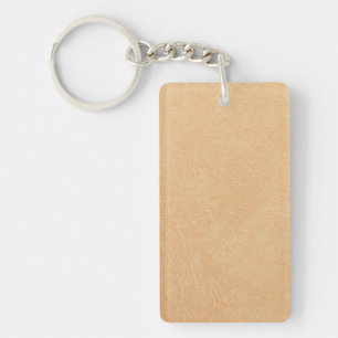 Vintage Distressed Cognac Leather Texture Key Ring