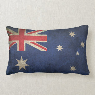 Vintage Distressed Flag of Australia Lumbar Cushion