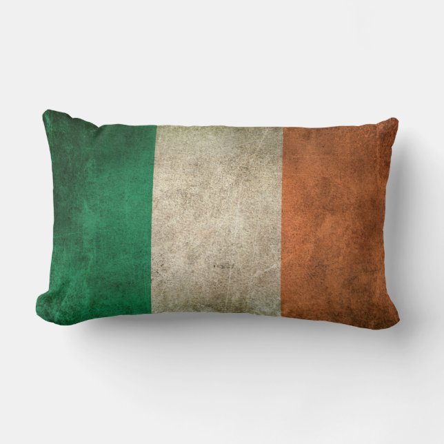 Vintage Distressed Flag of Ireland Lumbar Cushion (Front)
