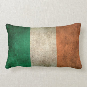 Vintage Distressed Flag of Ireland Lumbar Cushion