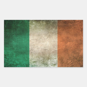 Vintage Distressed Flag of Ireland Rectangular Sticker