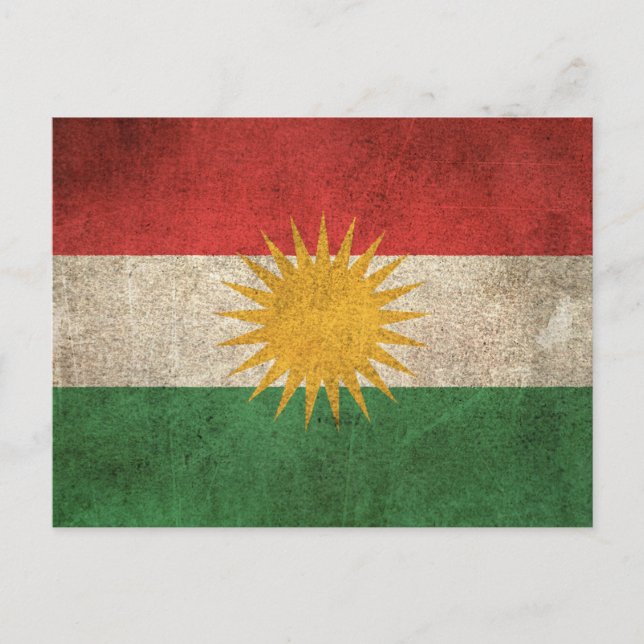 Vintage Distressed Flag of Kurdistan Postcard (Front)