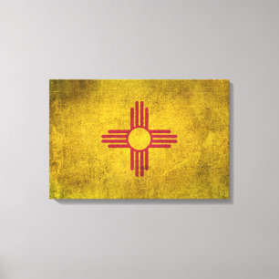 Vintage Distressed Flag of New Mexico Canvas Print