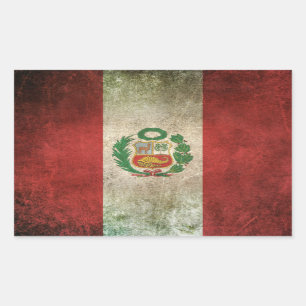 Vintage Distressed Flag of Peru Rectangular Sticker