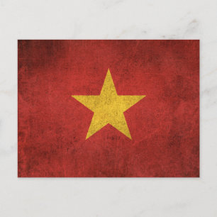 Vintage Distressed Flag of Vietnam Postcard