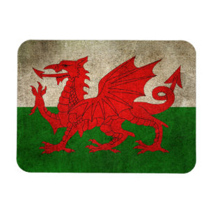 Vintage Distressed Flag of Wales Magnet