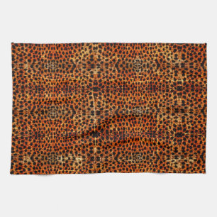 Vintage Distressed Grunge Cheetah Animal Print Tea Towel