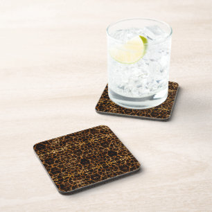 Vintage Distressed Grunge Giraffe Animal Print Coaster