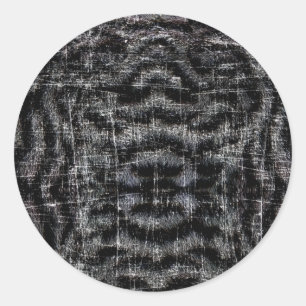 Vintage Distressed Grunge White Tiger Animal Print Classic Round Sticker