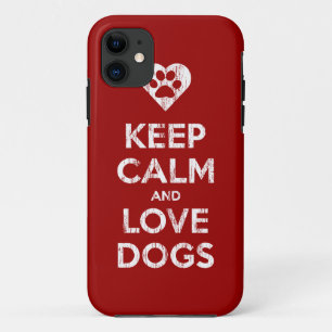 Vintage Distressed Keep Calm And Love Dogs iPhone 11 Case