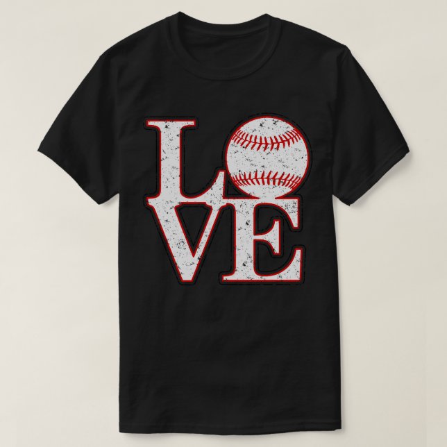 Vintage Distressed LOVE BASEBALL T-Shirt (Design Front)