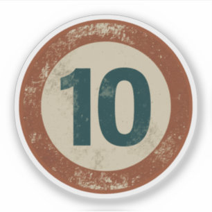 Vintage Distressed Number 10