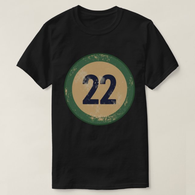 Vintage Distressed Number 22 T-Shirt (Design Front)