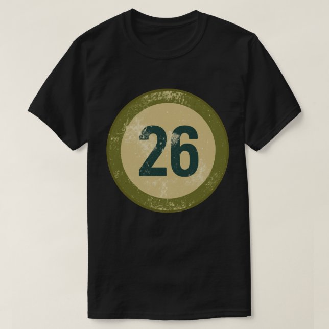 Vintage Distressed Number 26 T-Shirt (Design Front)