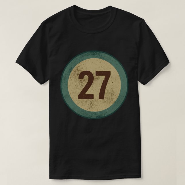 Vintage Distressed Number 27 T-Shirt (Design Front)